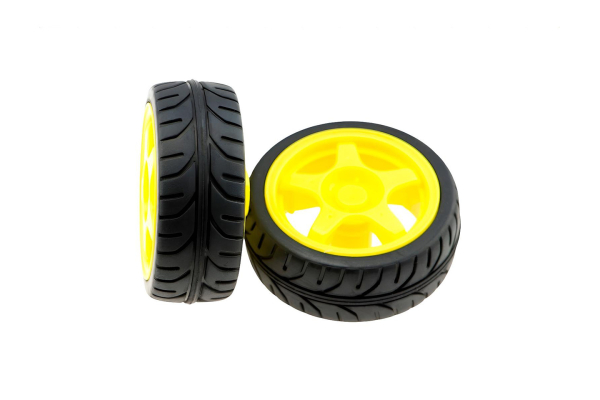 Rubber Wheel, A4WD and A2WD (Pair), 65mm Diameter, 26mm Width