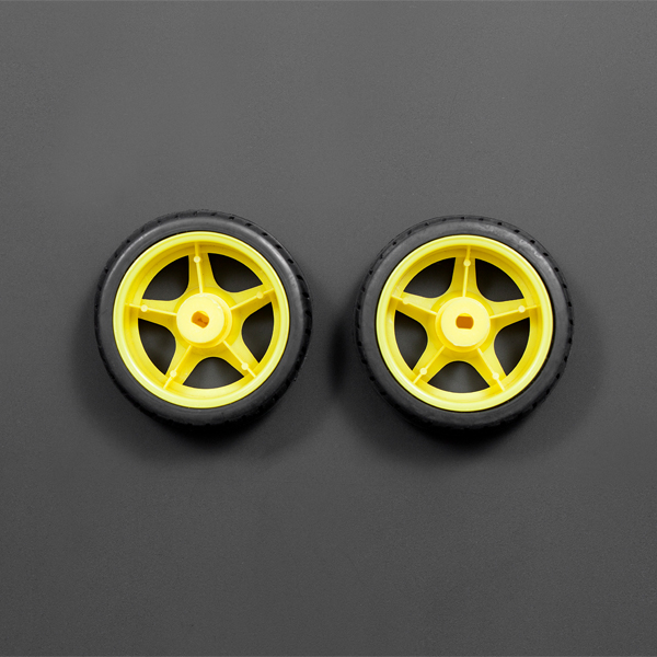 Rubber Wheel, A4WD and A2WD (Pair), 65mm Diameter, 26mm Width