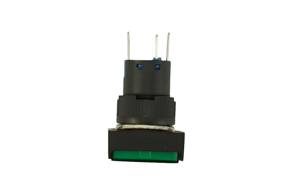 Lamp Press Button - Green, Self Locking, 5V~12V, 5M Pushes