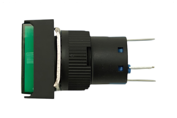 Lamp Press Button - Green, Self Locking, 5V~12V, 5M Pushes