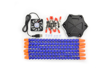 Soldering Station, Six Arm, Aluminum Base, USB Fan