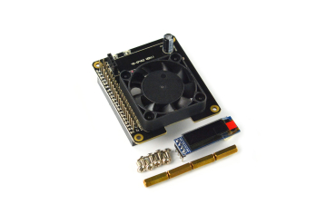 Smart Cooling Hat For Raspberry Pi 4B, Auto Fan, RGB LEDs, OLED Display