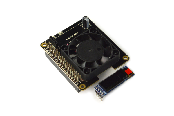 Smart Cooling Hat For Raspberry Pi 4B, Auto Fan, RGB LEDs, OLED Display