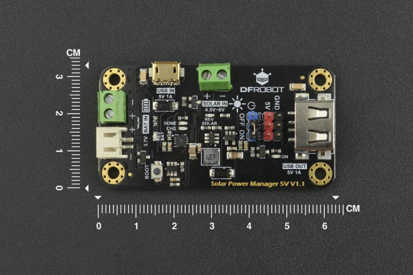 Solar Power Manager 5V, MPPT, 900mA Charge, 5V Output