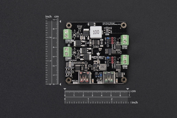 Solar Power Manager 12V Lead-Acid Battery, 4A, MPPT, 5V/12V Outputs