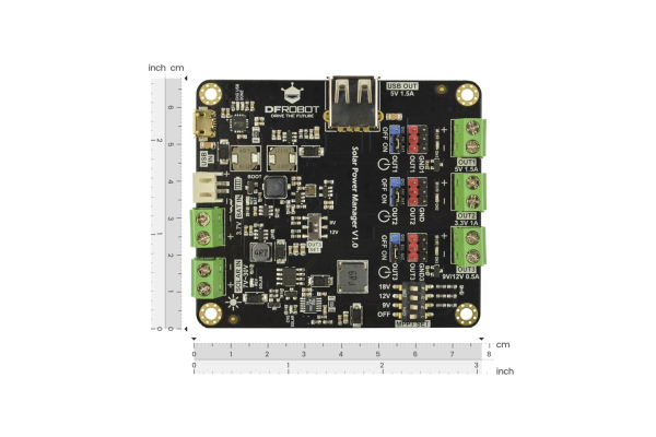Solar Power Manager, MPPT, 2A Charge, 3.3V/5V/9V/12V Outputs