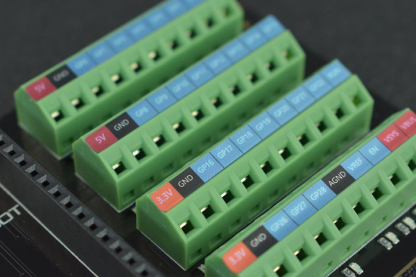 Terminal Block Board, Raspberry Pi Pico, 7-24V, GDI, LED Indicators