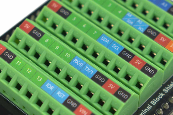 Terminal Block Shield, Arduino, Stable Connection, 7-24V Input