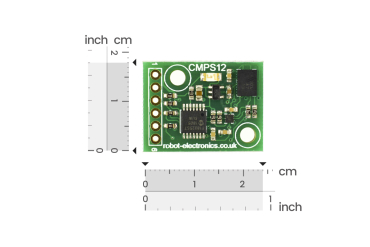 Magnetic Compass CMPS12, 3-Axis, BNO055, I2C/Serial, 0.1° Res