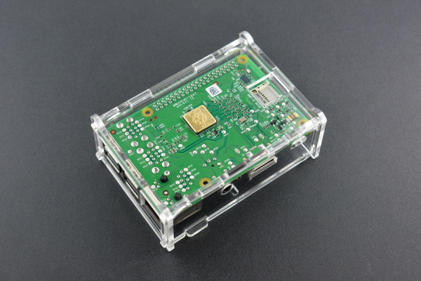 Transparent Acrylic Case for Raspberry Pi B+, 2B, 3B, with fan