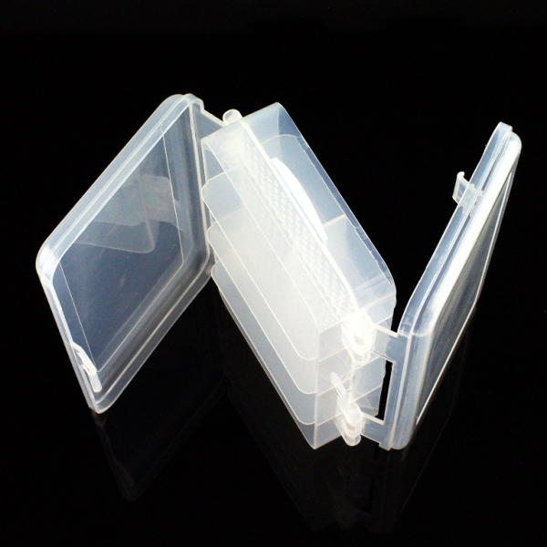 Parts Box - Two-sided, 10 Compartments, Durable Plastic, Translucent
