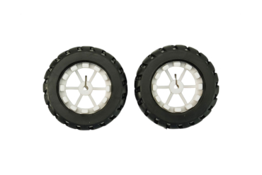 Wheel 42x19mm (Pair), Rubber Tire, Fits Mini Metal Gearmotors