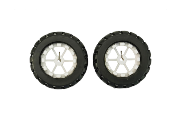 Wheel 42x19mm (Pair), Rubber Tire, Fits Mini Metal Gearmotors