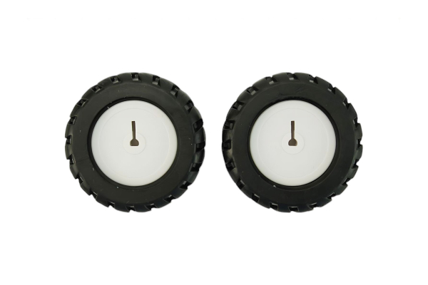 Wheel 42x19mm (Pair), Rubber Tire, Fits Mini Metal Gearmotors