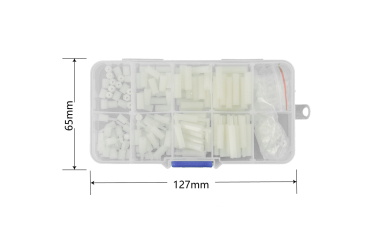 Nylon Screw and Mounting Kit - White, M2, 260 Pieces, Assorted Lengths