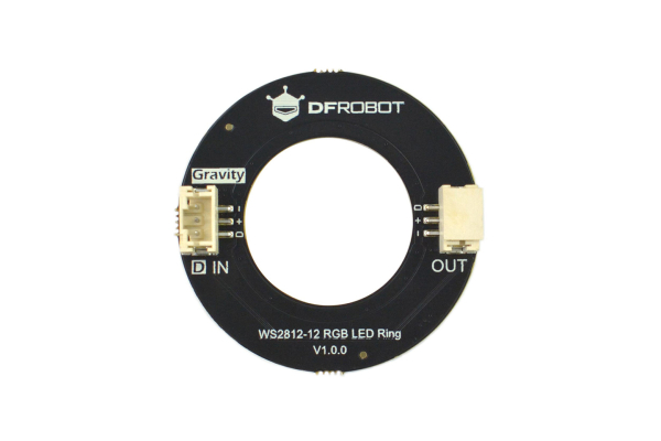 RGB LED Ring Lamp WS2812-12, 12 Beads, Full-Color, Cascadable