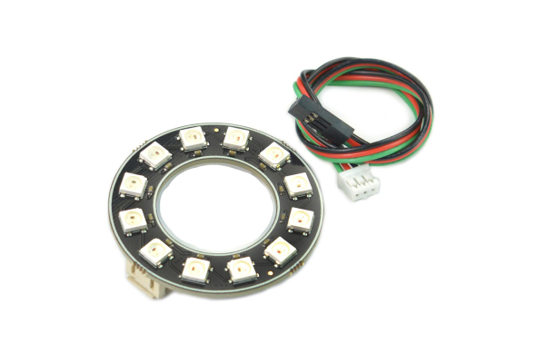 RGB LED Ring Lamp WS2812-12, 12 Beads, Full-Color, Cascadable