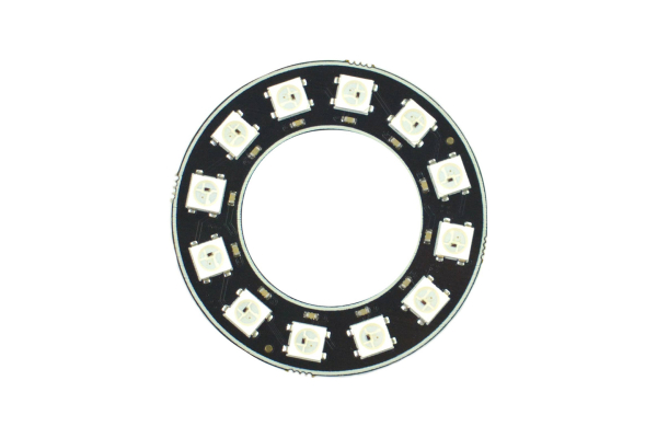RGB LED Ring Lamp WS2812-12, 12 Beads, Full-Color, Cascadable