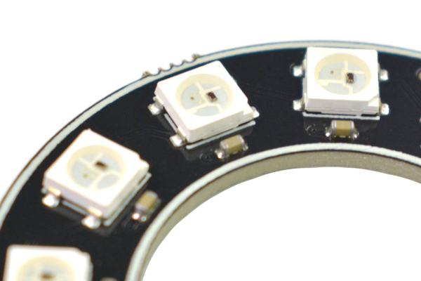 RGB LED Ring Lamp WS2812-12, 12 Beads, Full-Color, Cascadable