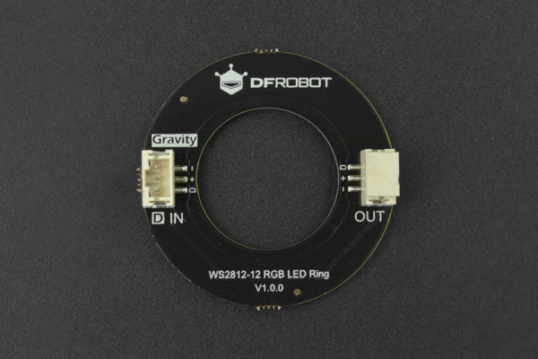 RGB LED Ring Lamp WS2812-12, 12 Beads, Full-Color, Cascadable