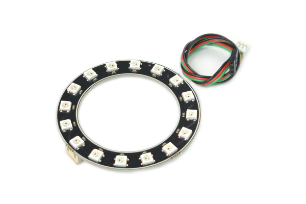 RGB LED Ring Lamp WS2812-16, Full-Color, 1-Wire, Cascadable