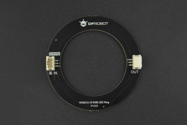 RGB LED Ring Lamp WS2812-16, Full-Color, 1-Wire, Cascadable