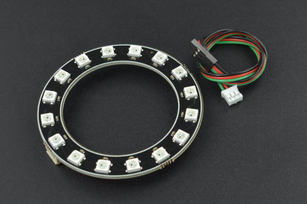 RGB LED Ring Lamp WS2812-16, Full-Color, 1-Wire, Cascadable