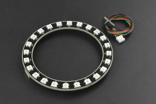 RGB LED Ring Lamp WS2812-24, Full-Color, 1-Wire, Cascadable