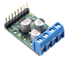 Pololu G2 24v21 samlet med påloddede pin-header og skrueterminaler