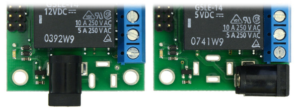 Pololu Basic 2-kanals SPDT relæ-modul – detalje med relæer, skrueterminaler og pin-headers