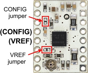 Pololu DRV8834 stepper driver carrier – størrelsessammenligning