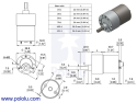 Pololu 37D motor uden gearkasse – spur pinion-gear
