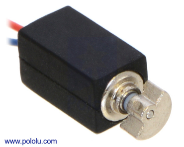 DC-vibrationsmotor 11,6×4,6×4,8 mm med gummikappe – set fra siden