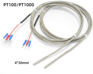 PT100 temperaturprobe – 3-leder glasfiber til MAX31865 (RTD, op til 450 °C) (400198)