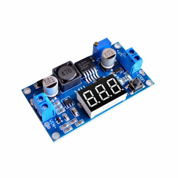 XL6009 DC-DC step-up 5-52 V med voltmeter